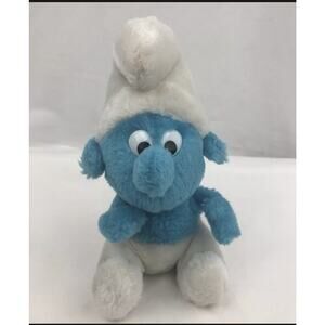 Vintage 1980 Peyo Smurf 8 inch Stuffed Plush